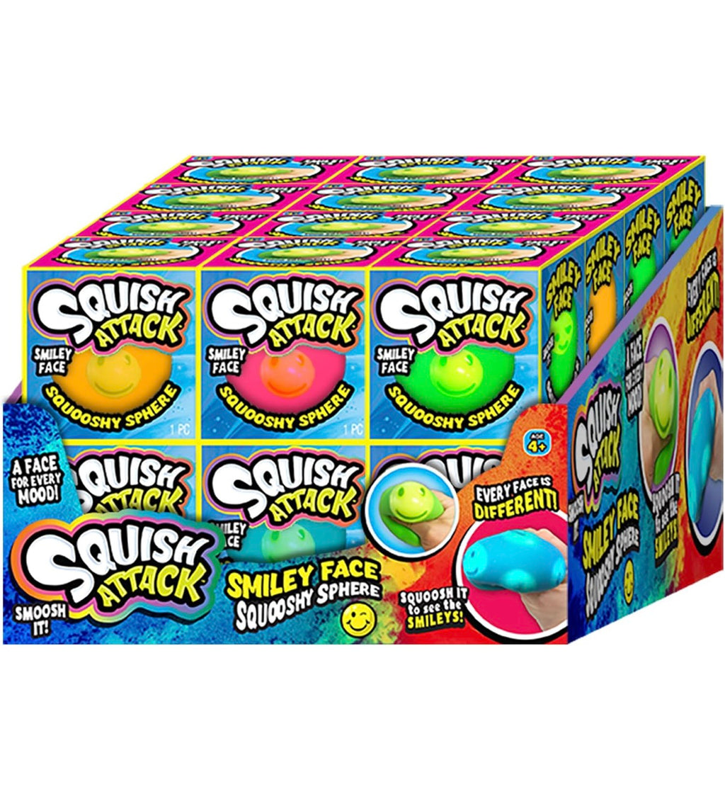 JARU Squish Attack Smiley Face Squooshy Sphere