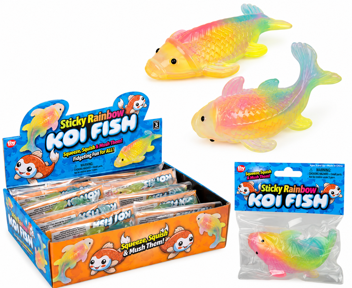 Sticky Rainbow Koi Fish Squishy 🐠
