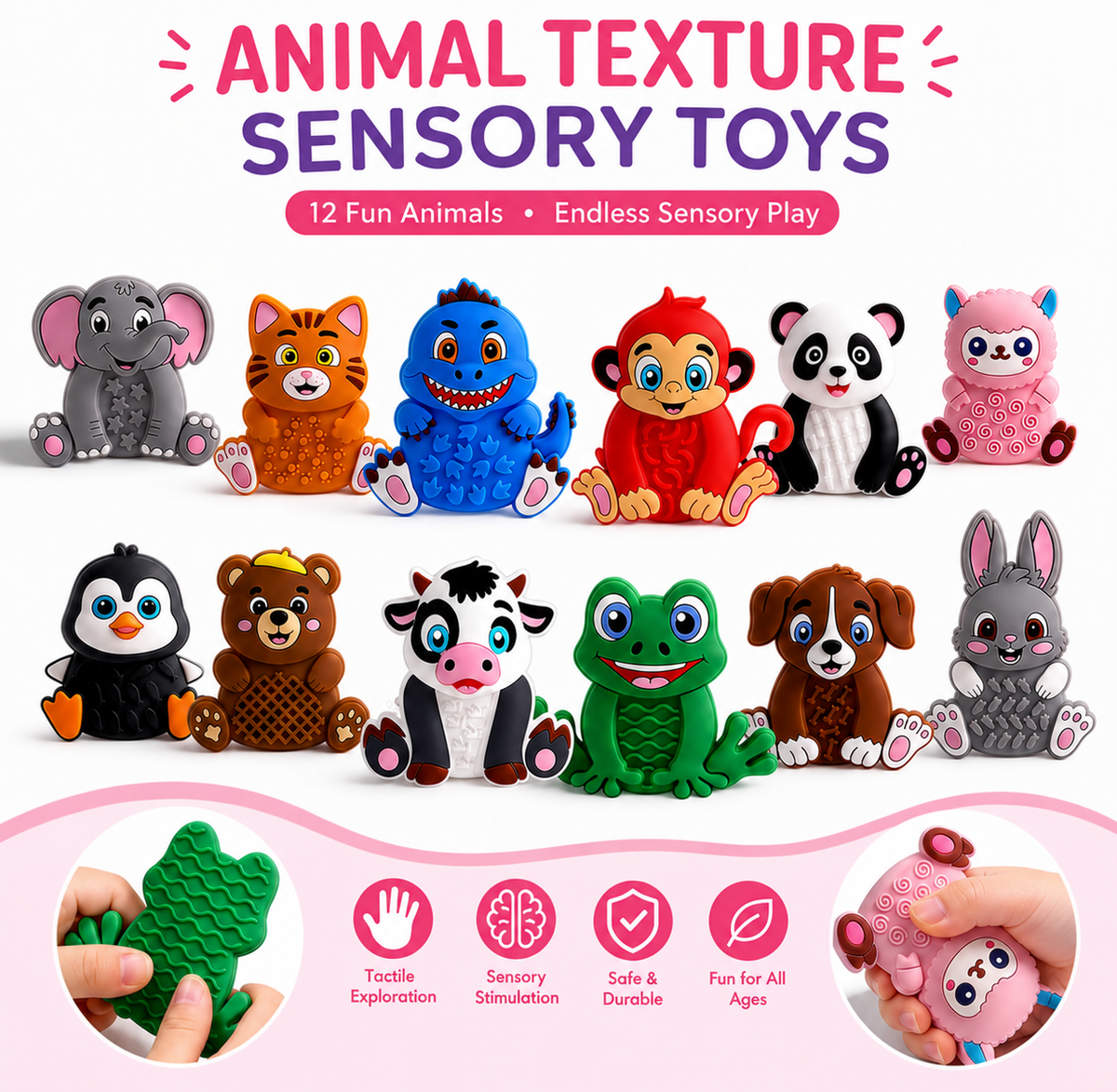 Animal Texture Sensory Worry Stones
